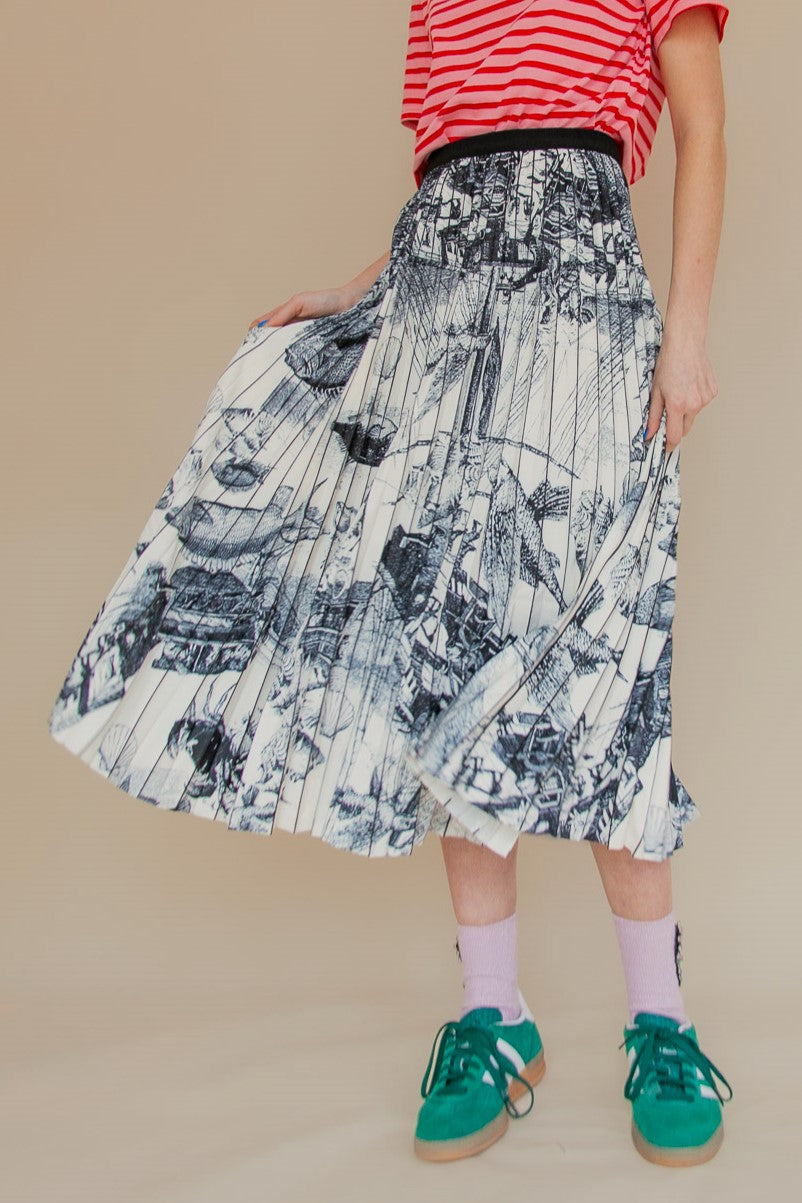 SEASCAPE PLEATED SKIRT