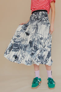 SEASCAPE PLEATED SKIRT