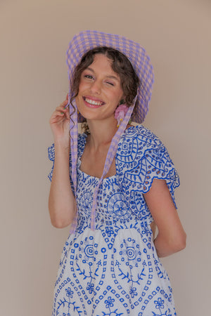 Gingham sun hat on sale