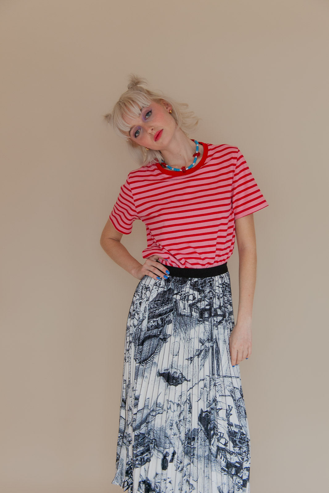 SEASCAPE PLEATED SKIRT