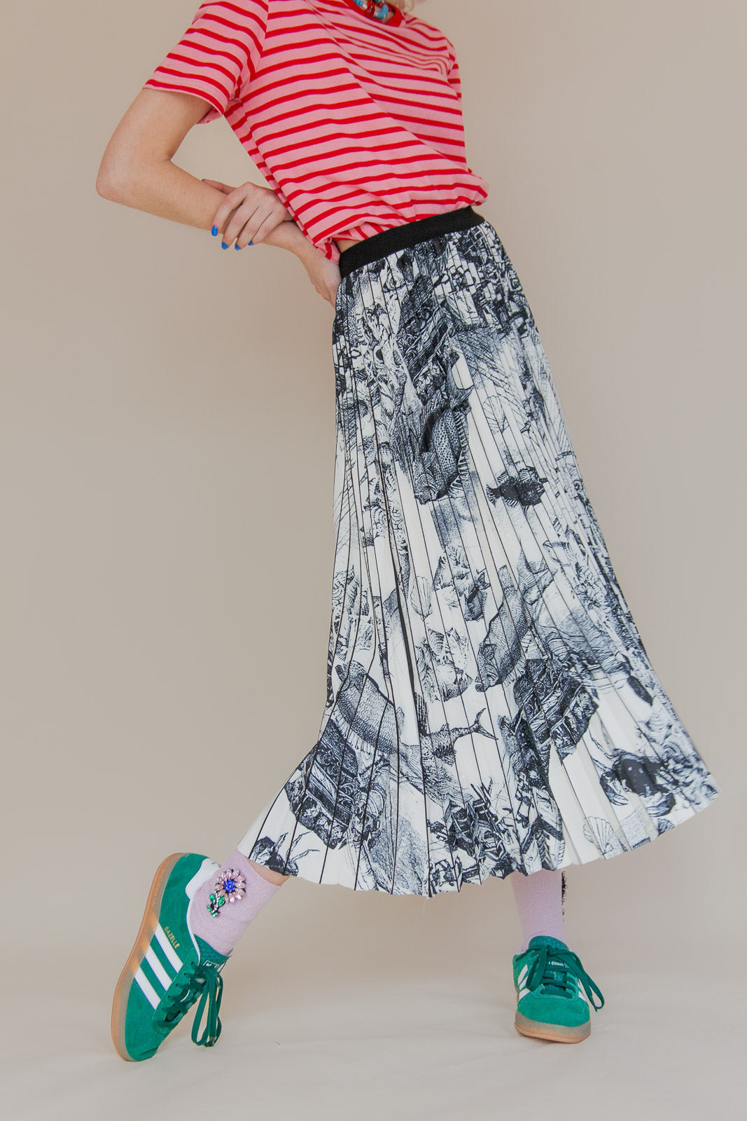 SEASCAPE PLEATED SKIRT