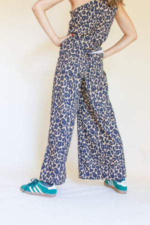 WIDE LEG ANIMAL-PRINT PANTS