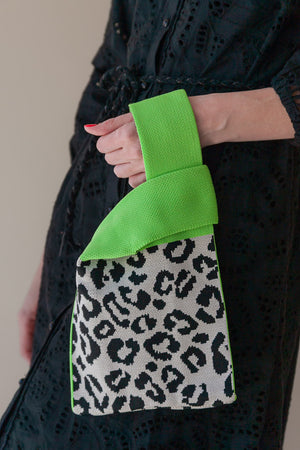 MINI KNIT TOTE - LIME LEO