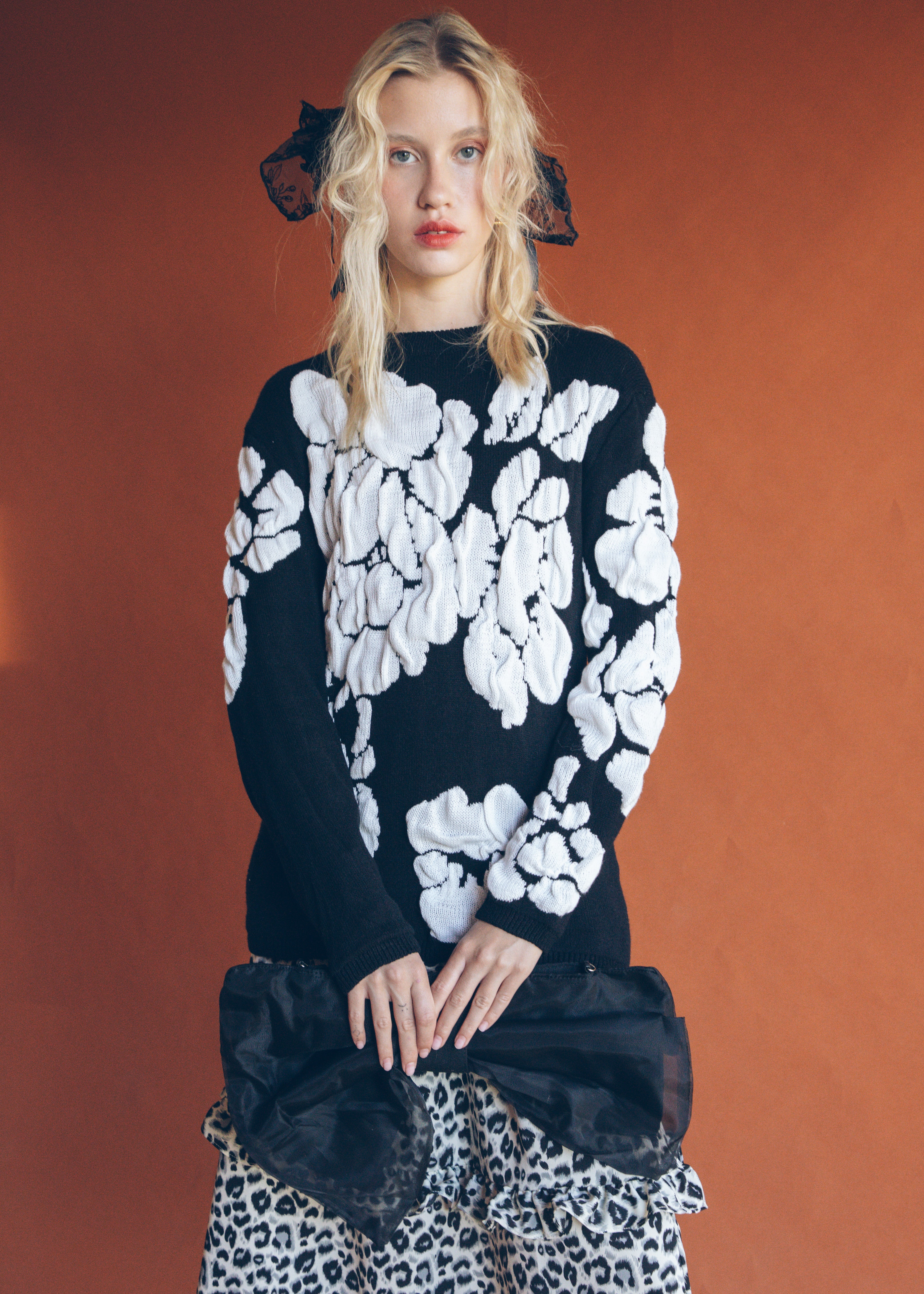 3D PUFF JACQUARD PULLOVER