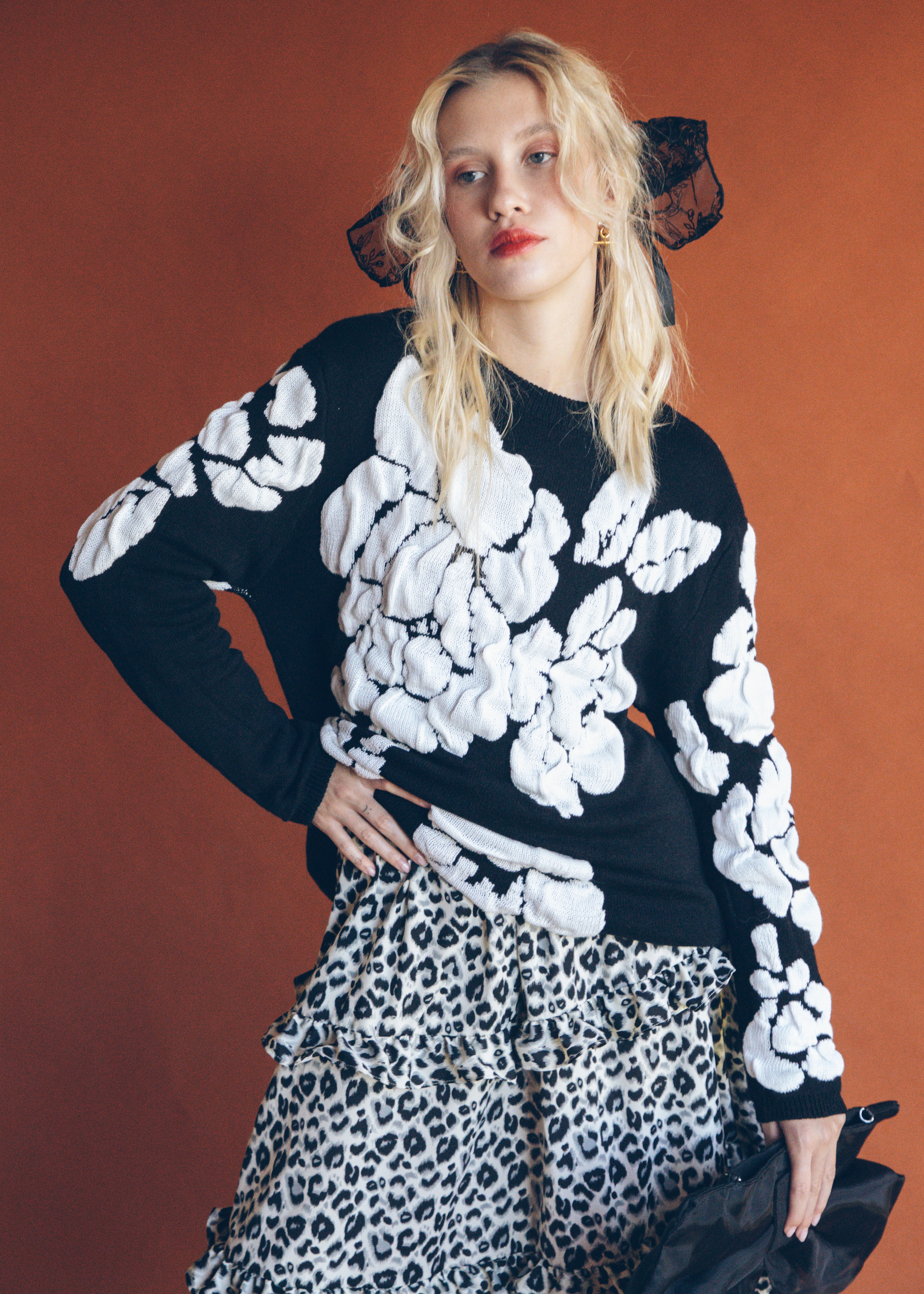 3D PUFF JACQUARD PULLOVER