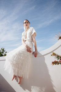 RUFFLE TULLE SKIRT - CREAM