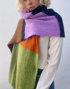 COLOURBLOCK SCARF - RUST/GREEN