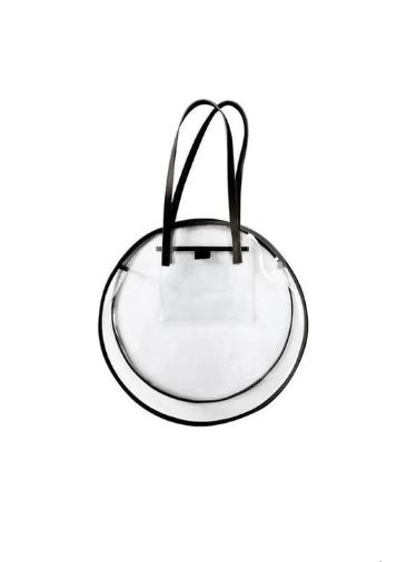 PVC CIRCULAR TOTE BAG - BLACK