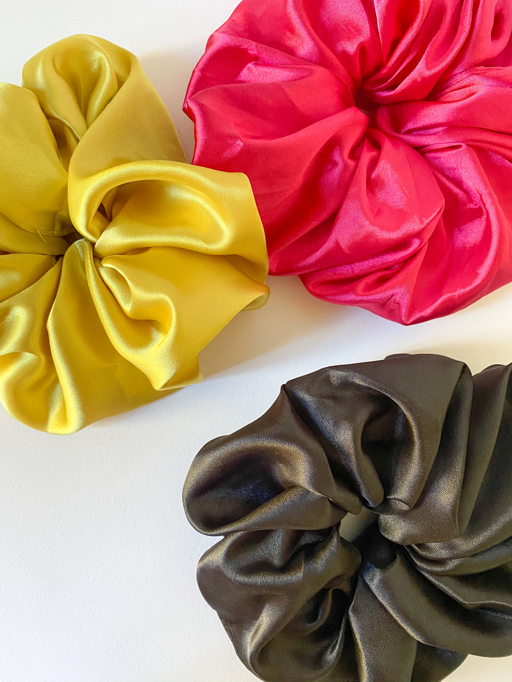 THE SANDRA SATIN SUPER SCRUNCHIES - SET OF 3