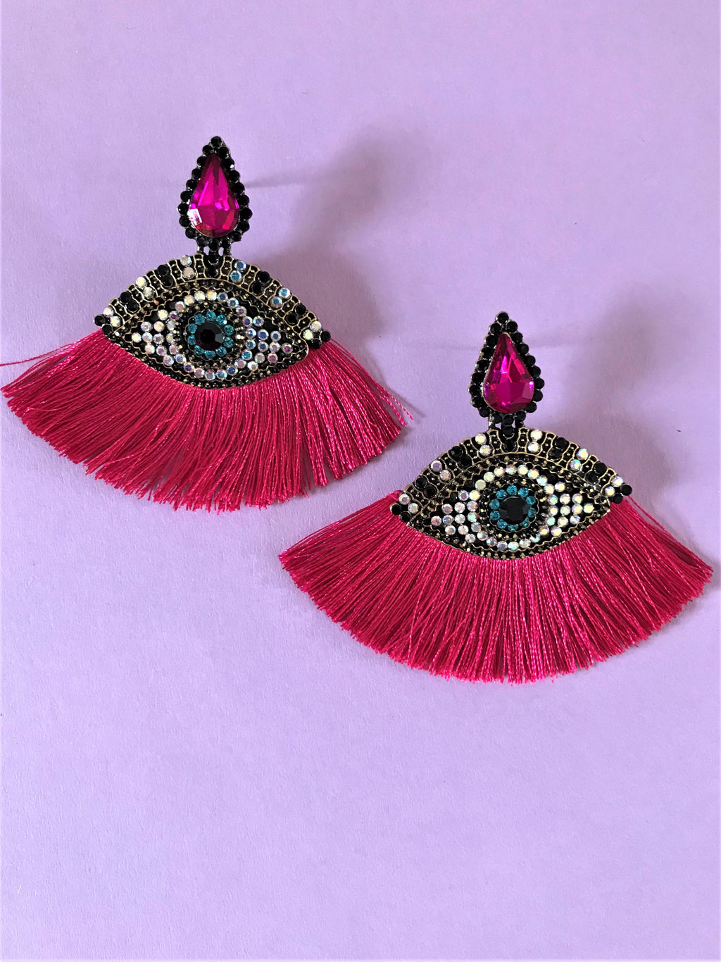 THE ATHENA EARRINGS - CERISE