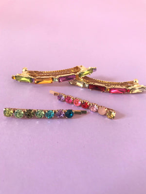 THE HUMMINGBIRD CRYSTAL CLIP SET